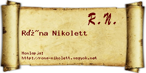 Róna Nikolett névjegykártya
